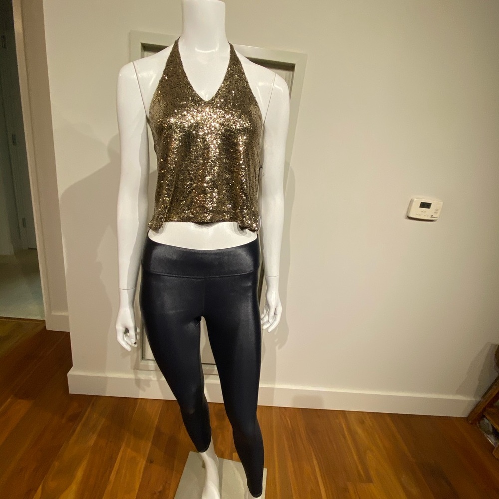 About Us cropped Gold halter (NWT)